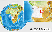Physical Location Map of Luau, highlighted country, within the entire country