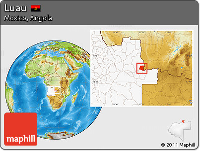 Physical Location Map of Luau, highlighted country