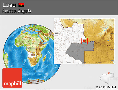 Physical Location Map of Luau, highlighted country, highlighted parent region