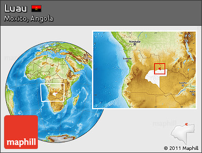 Physical Location Map of Luau, highlighted parent region, within the entire country