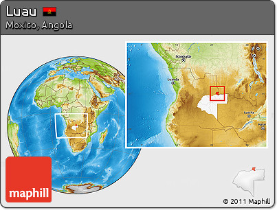 Physical Location Map of Luau, highlighted parent region, within the entire country