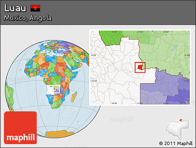 Political Location Map of Luau, highlighted country