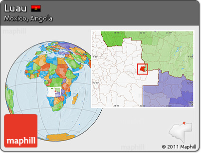 Political Location Map of Luau, highlighted country