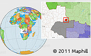 Political Location Map of Luau, highlighted country, highlighted parent region