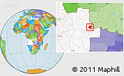 Political Location Map of Luau, highlighted country
