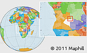 Political Location Map of Luau, highlighted parent region, within the entire country
