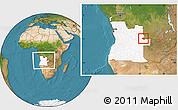 Satellite Location Map of Luau, highlighted country, within the entire country