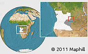 Satellite Location Map of Luau, highlighted country, highlighted parent region, within the entire country