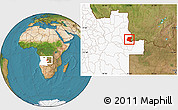 Satellite Location Map of Luau, highlighted country