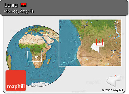 Satellite Location Map of Luau, highlighted parent region, within the entire country