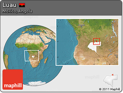 Satellite Location Map of Luau, highlighted parent region, within the entire country