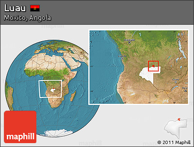 Satellite Location Map of Luau, highlighted parent region, within the entire country