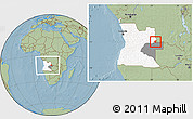 Savanna Style Location Map of Luau, highlighted country, highlighted parent region, within the entire country, hill shading