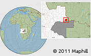 Savanna Style Location Map of Luau, highlighted country, highlighted parent region, hill shading
