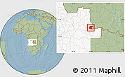 Savanna Style Location Map of Luau, highlighted country, hill shading