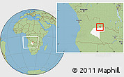 Savanna Style Location Map of Luau, highlighted parent region, within the entire country
