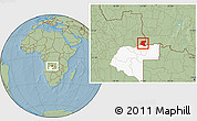 Savanna Style Location Map of Luau, highlighted parent region, hill shading
