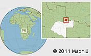 Savanna Style Location Map of Luau, highlighted parent region