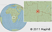 Savanna Style Location Map of Luau, hill shading