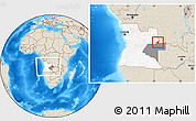 Shaded Relief Location Map of Luau, highlighted country, highlighted parent region, within the entire country