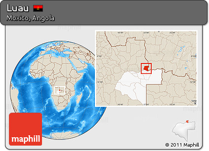 Shaded Relief Location Map of Luau, highlighted parent region