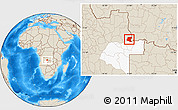 Shaded Relief Location Map of Luau, highlighted parent region