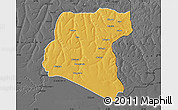 Physical Map of Luau, darken, desaturated