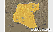 Physical Map of Luau, darken, semi-desaturated