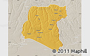 Physical Map of Luau, lighten, semi-desaturated