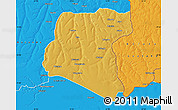 Physical Map of Luau, political outside