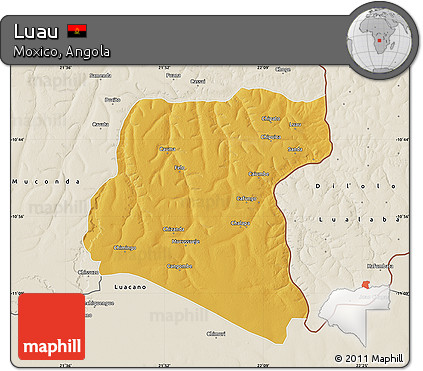Physical Map of Luau, shaded relief outside