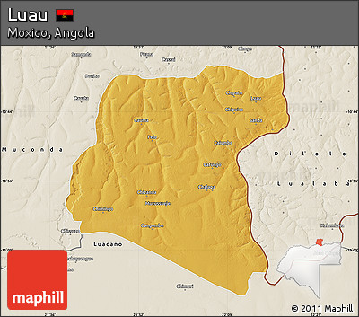 Physical Map of Luau, shaded relief outside