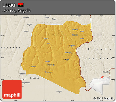 Physical Map of Luau, shaded relief outside