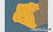Political Map of Luau, darken, semi-desaturated