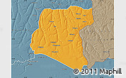 Political Map of Luau, semi-desaturated