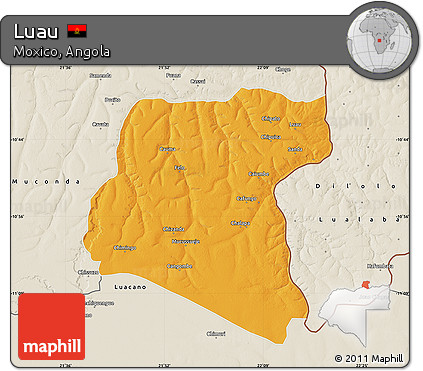 Political Map of Luau, shaded relief outside
