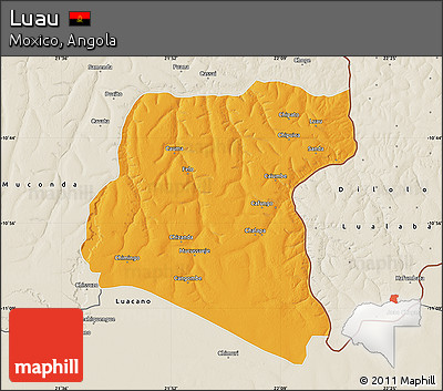 Political Map of Luau, shaded relief outside
