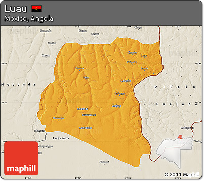 Political Map of Luau, shaded relief outside