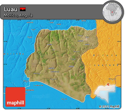 Satellite Map of Luau, political outside