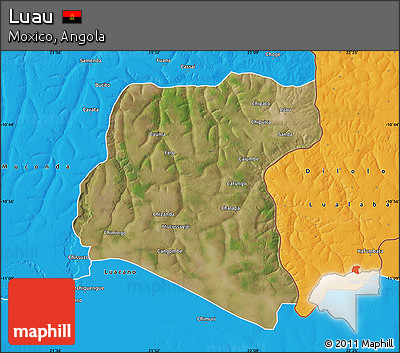 Satellite Map of Luau, political outside