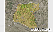 Satellite Map of Luau, semi-desaturated