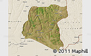 Satellite Map of Luau, shaded relief outside