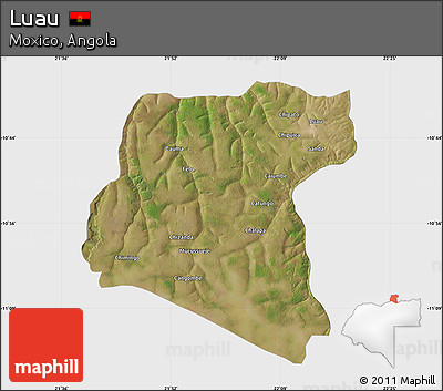 Satellite Map of Luau, single color outside