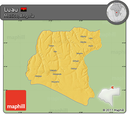 Savanna Style Map of Luau, single color outside