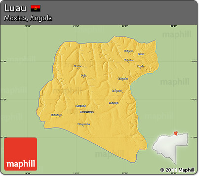 Savanna Style Map of Luau, single color outside