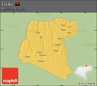 Savanna Style Map of Luau, single color outside