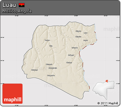 Shaded Relief Map of Luau, cropped outside