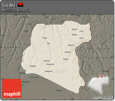 Shaded Relief Map of Luau, darken