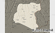 Shaded Relief Map of Luau, darken