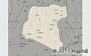 Shaded Relief Map of Luau, darken, semi-desaturated